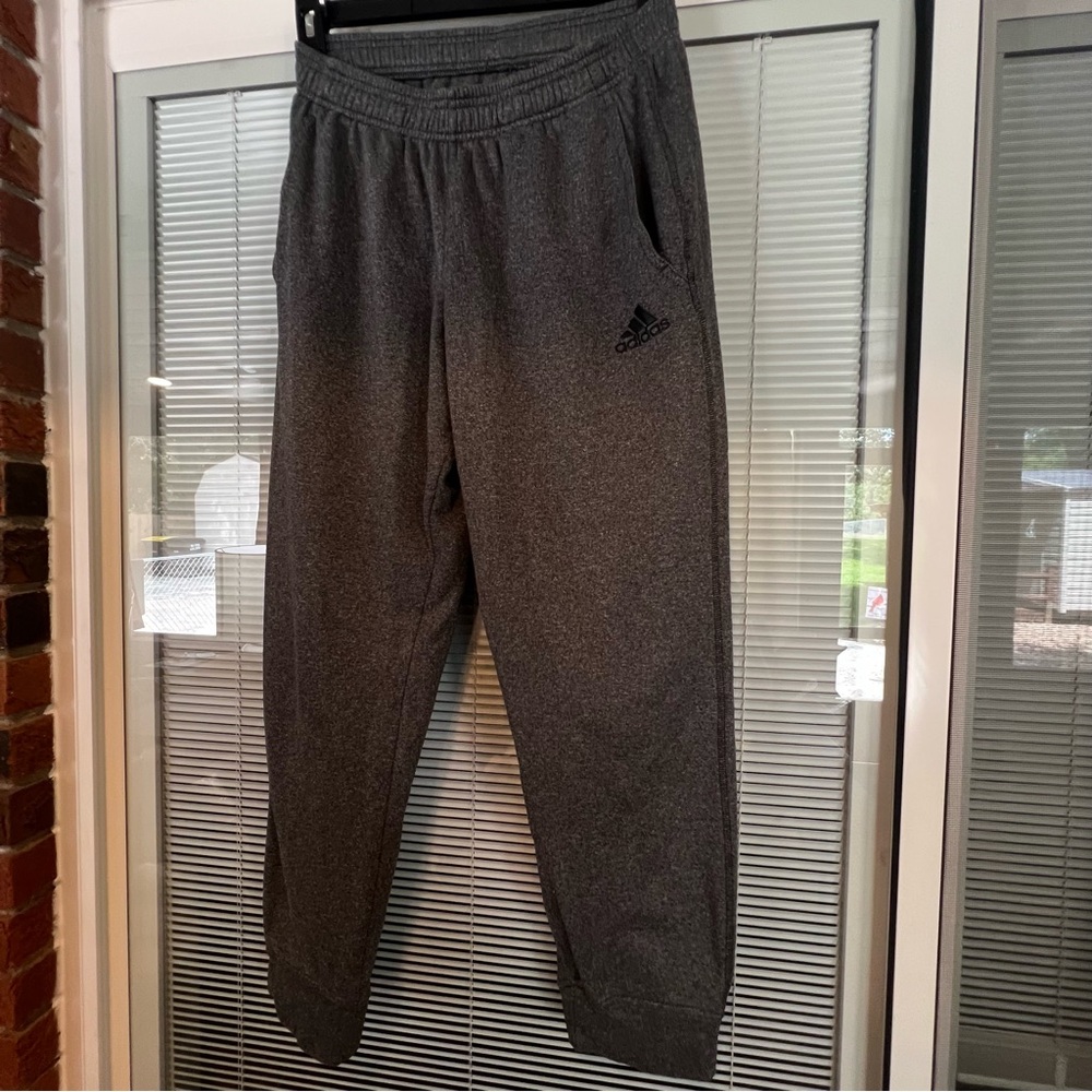 Adidas Gray Jogger Sweatpants with Elastic Waistband